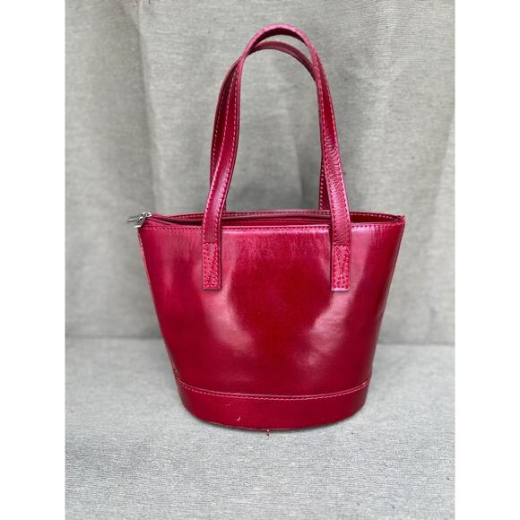 Vintage Vera Pelle Red Leather Handbag – Made in Italy - Picture 4 of 10